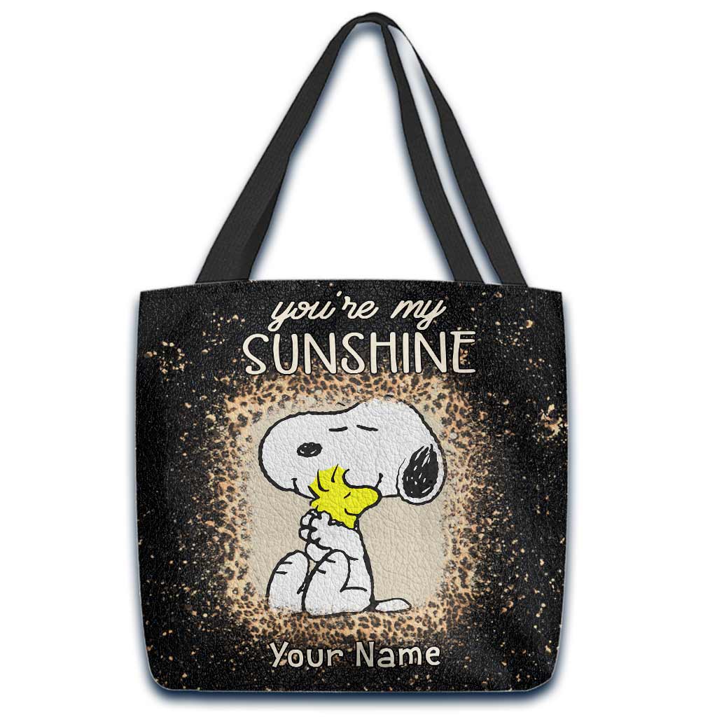 You Are My Sunshine Lovely White Pup - Personalized Tote Bag