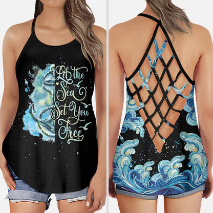 Blue Waves - Cruise Cross Tank Top