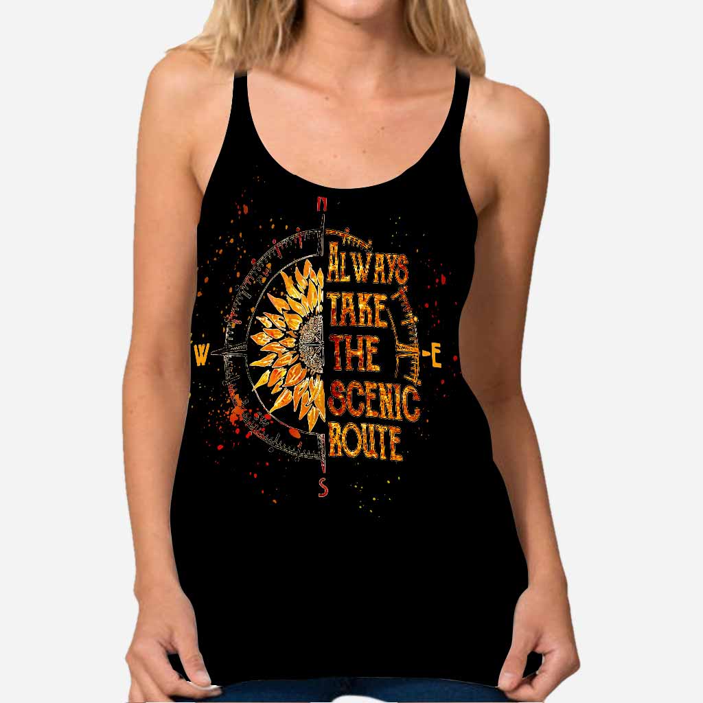 Always Take The Scenic Route - Camping Cross Tank Top