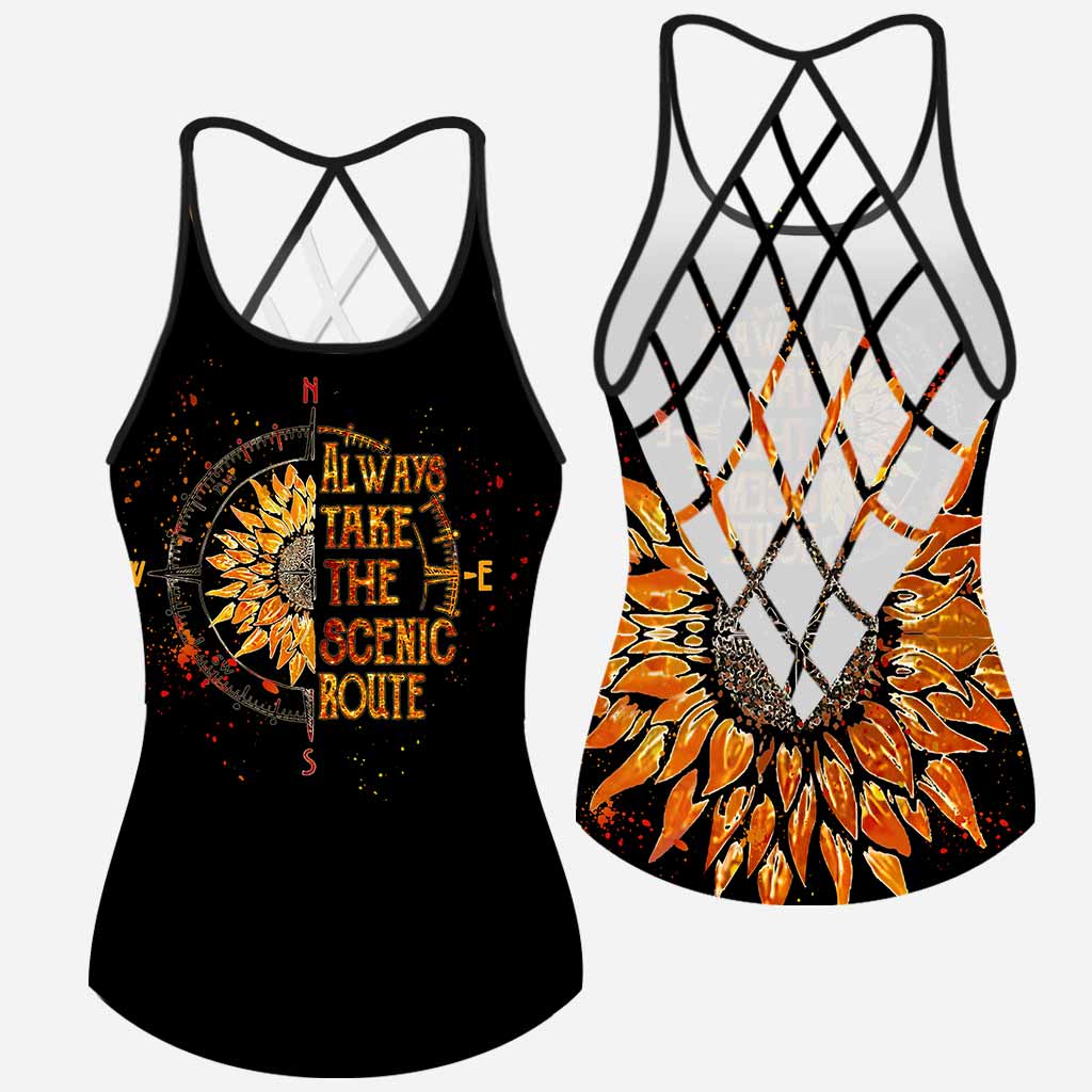 Always Take The Scenic Route - Camping Cross Tank Top