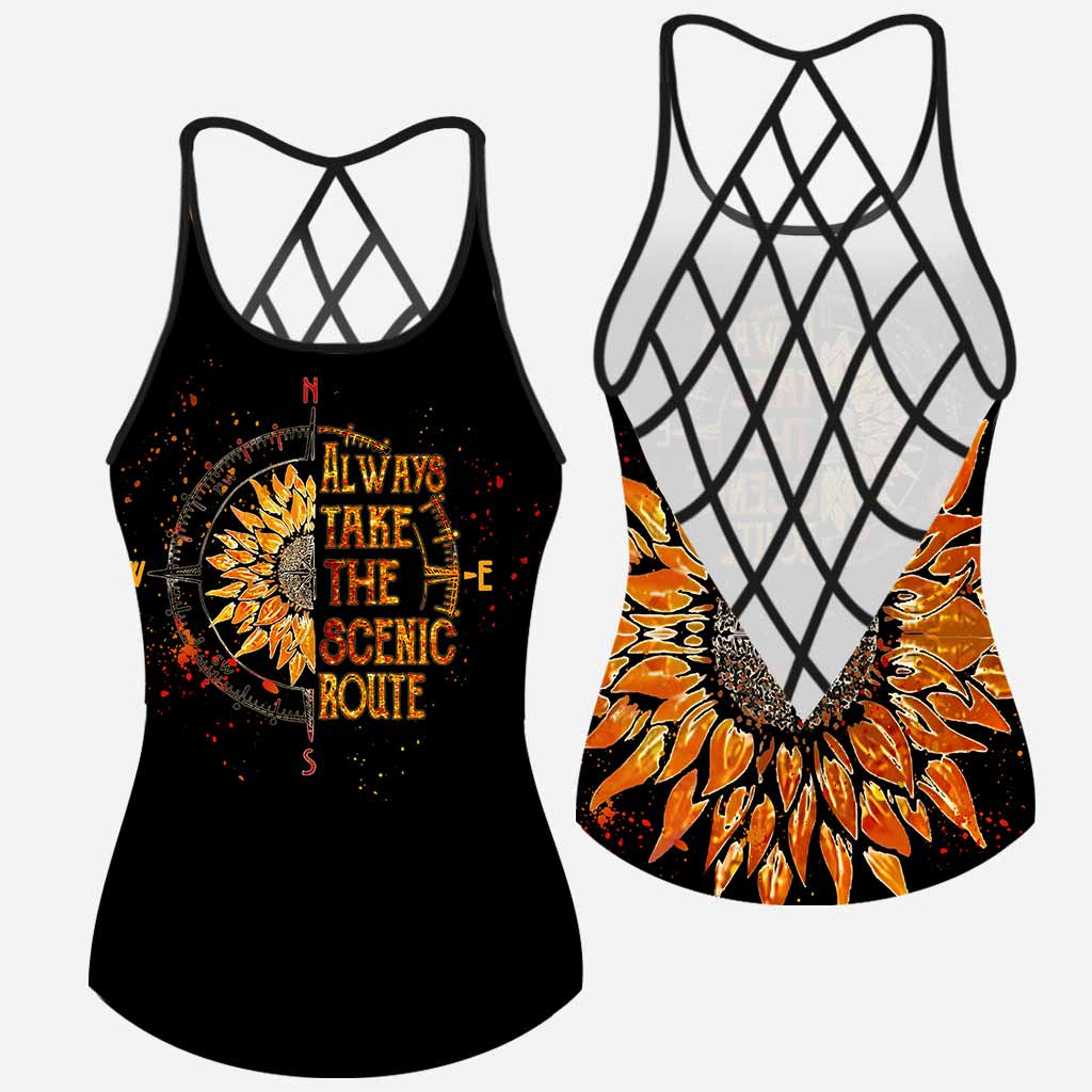 Always Take The Scenic Route - Camping Cross Tank Top