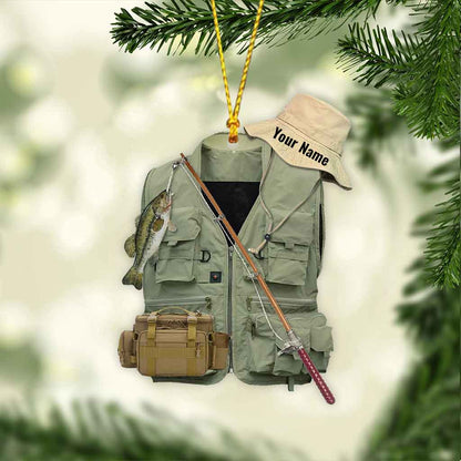 Fishing Lovers - Personalized Christmas Ornament (Printed On Both Sides)