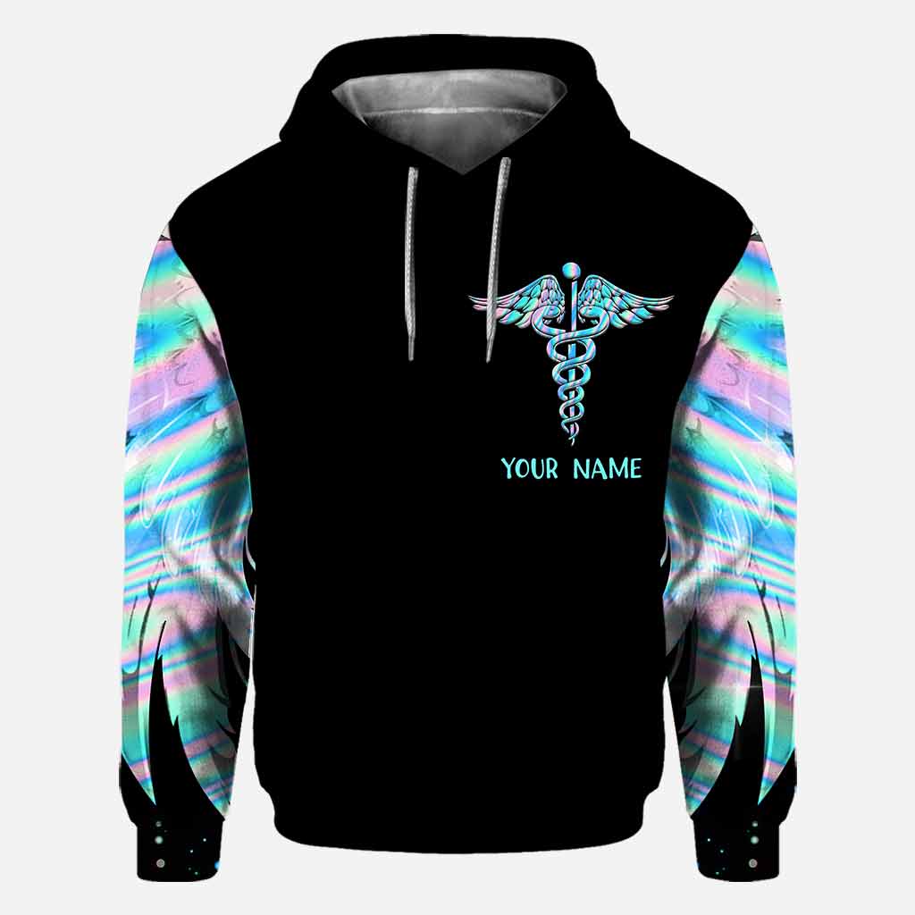 The Wings Came With The Scrubs - Personalized Nurse All Over T-shirt and Hoodie