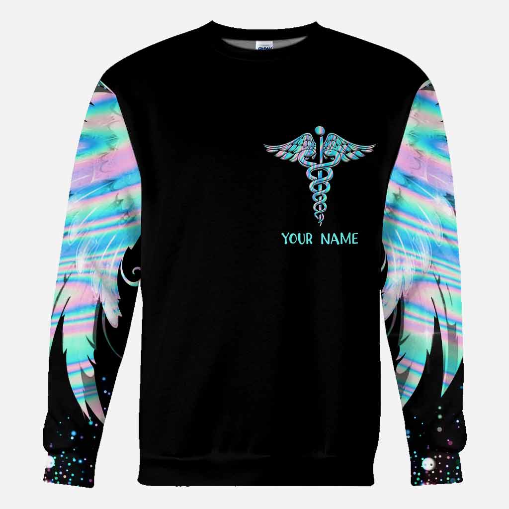 The Wings Came With The Scrubs - Personalized Nurse All Over T-shirt and Hoodie