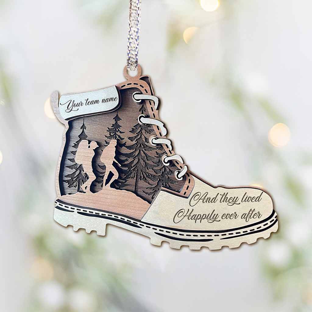 And She Lived Happily Ever After - Personalized Christmas Hiking Ornament (Printed On Both Sides)