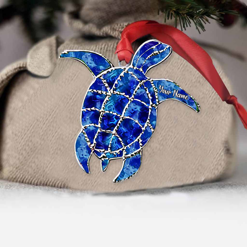 Lovely Turtles - Personalized Christmas Ornament With 3D Pattern Print (Printed On Both Sides)