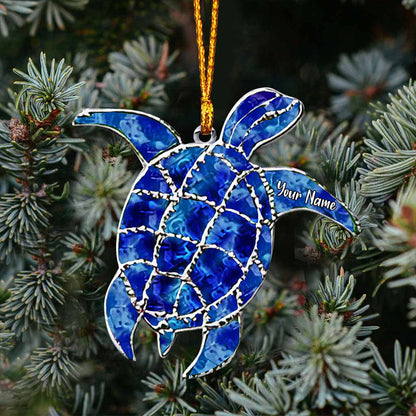 Lovely Turtles - Personalized Christmas Ornament With 3D Pattern Print (Printed On Both Sides)