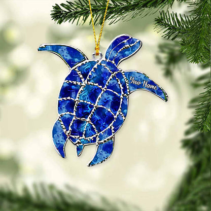 Lovely Turtles - Personalized Christmas Ornament With 3D Pattern Print (Printed On Both Sides)