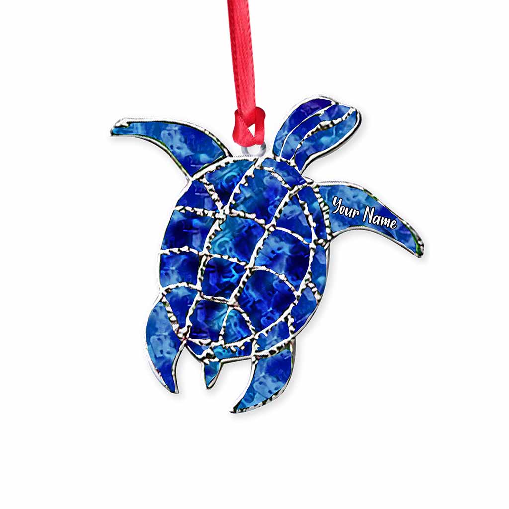 Lovely Turtles - Personalized Christmas Ornament With 3D Pattern Print (Printed On Both Sides)