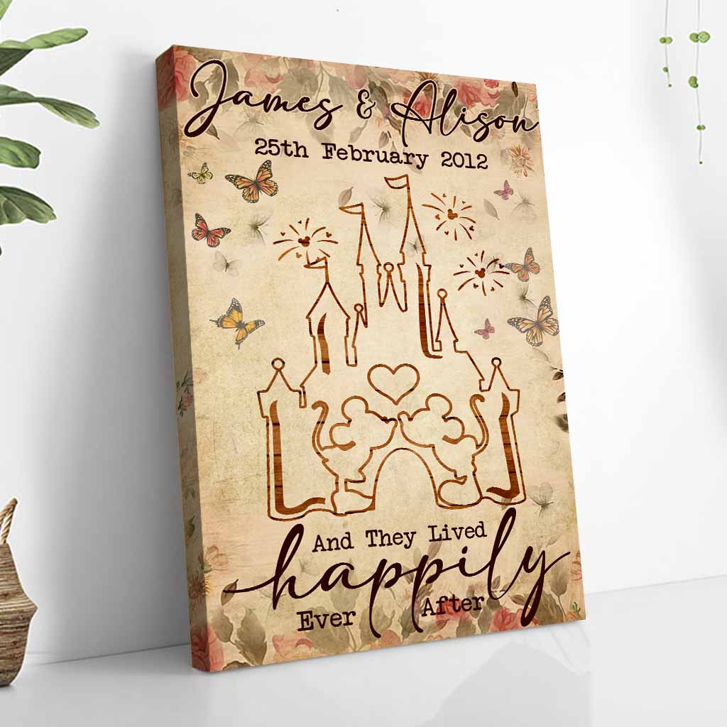 And They Lived Happily Ever After - Personalized Wedding Gift Wedding Anniversary Couple Mouse Poster