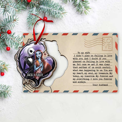 To My Love Nightmare Couple - Personalized Christmas Nightmare Wooden Card Pop Out Ornament