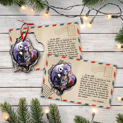 To My Love Nightmare Couple - Personalized Christmas Nightmare Wooden Card Pop Out Ornament