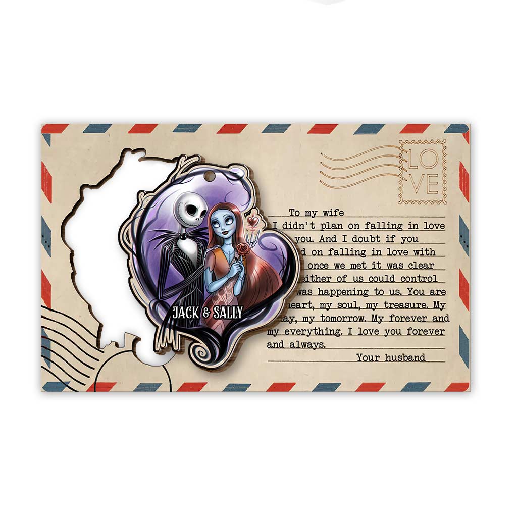 To My Love Nightmare Couple - Personalized Christmas Nightmare Wooden Card Pop Out Ornament