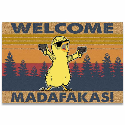 Welcome Madafakas - Chicken Coir Pattern Print Doormat