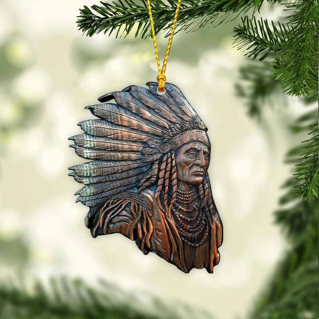 Native American - Christmas American Indian Ornament (Printed On Both Sides)