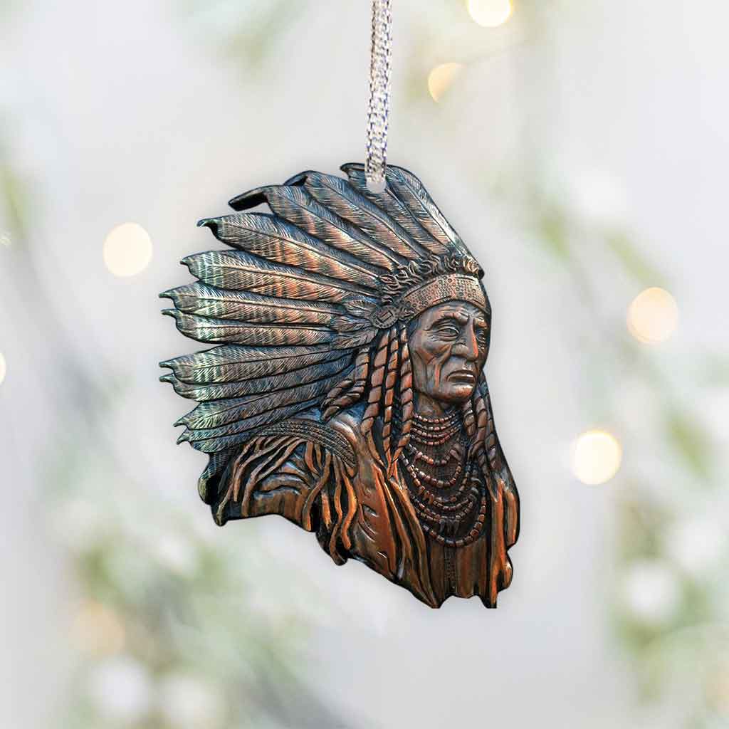 Native American - Christmas American Indian Ornament (Printed On Both Sides)