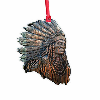 Native American - Christmas American Indian Ornament (Printed On Both Sides)