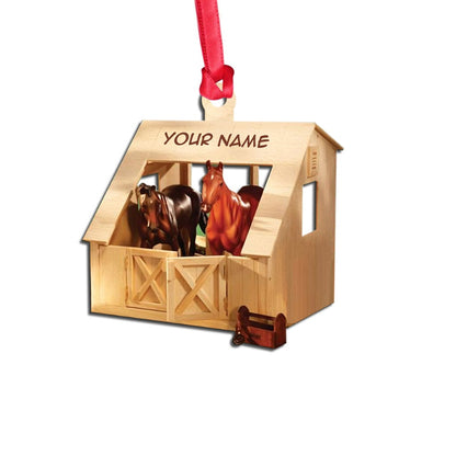 Horse Barn - Personalized Christmas Ornament With 3D Pattern Print (Printed On Both Sides)