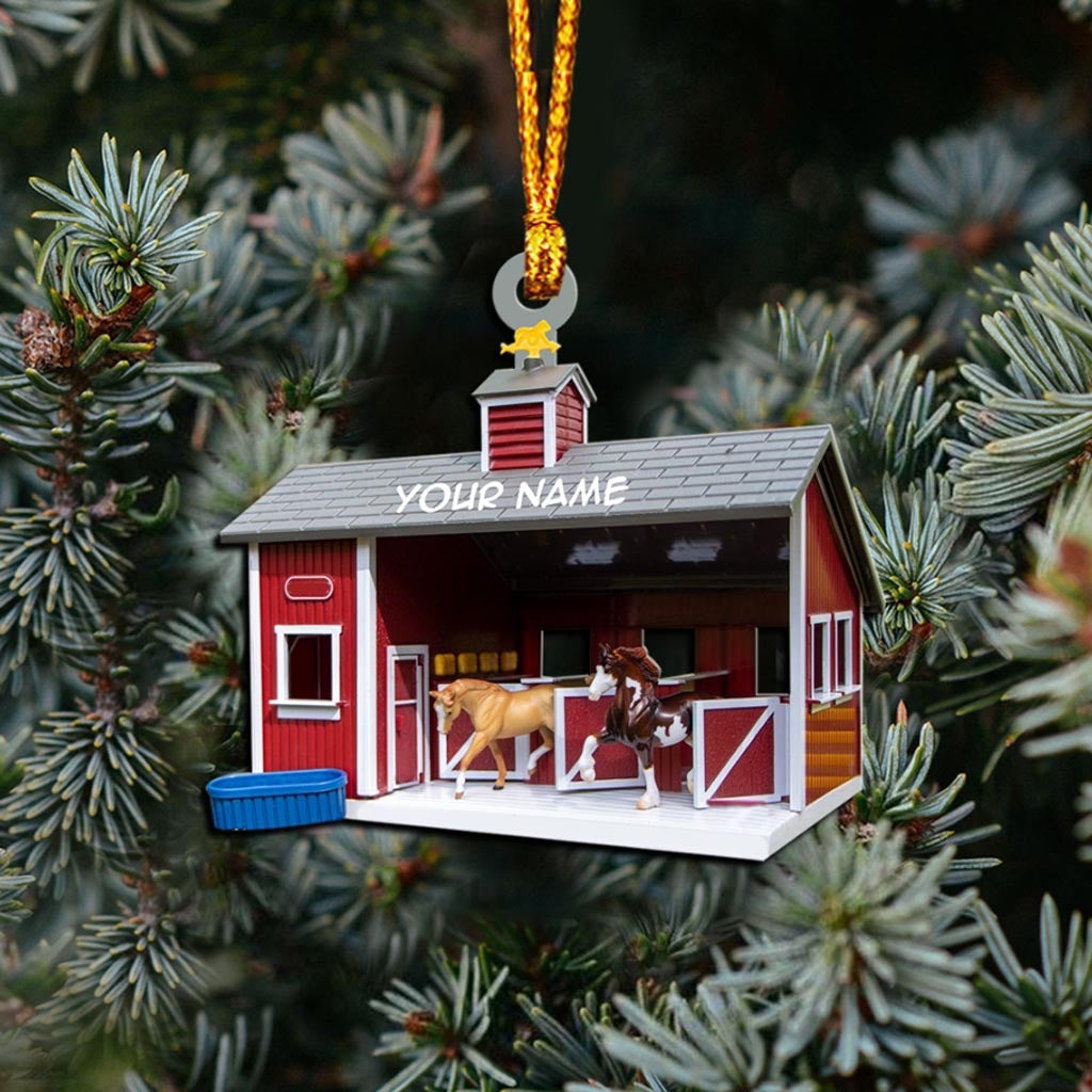 Horse Barn - Personalized Christmas Ornament With 3D Pattern Print (Printed On Both Sides)