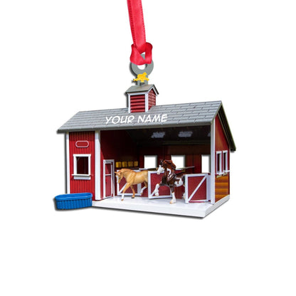 Horse Barn - Personalized Christmas Ornament With 3D Pattern Print (Printed On Both Sides)