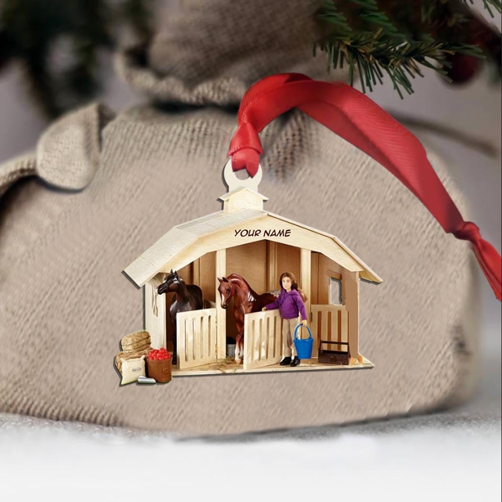 Horse Barn - Personalized Christmas Ornament With 3D Pattern Print (Printed On Both Sides)