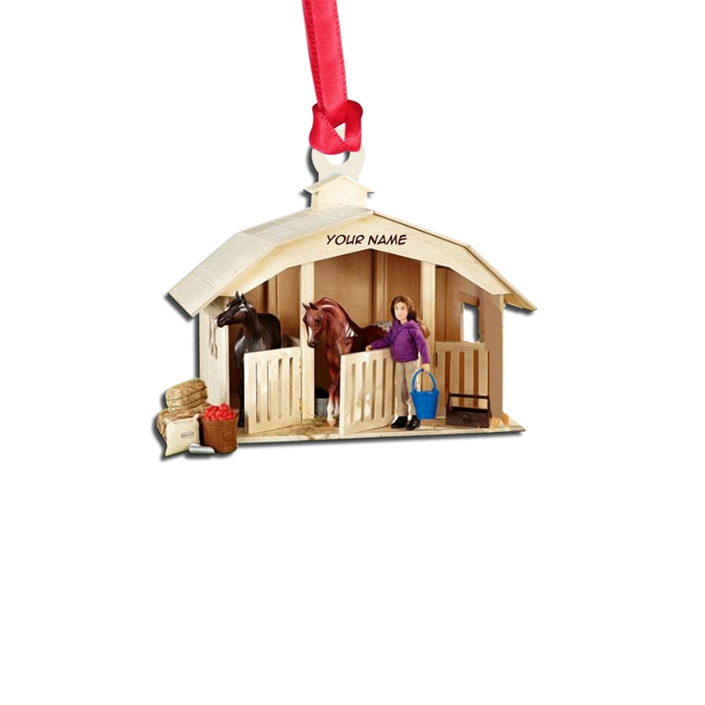 Horse Barn - Personalized Christmas Ornament With 3D Pattern Print (Printed On Both Sides)