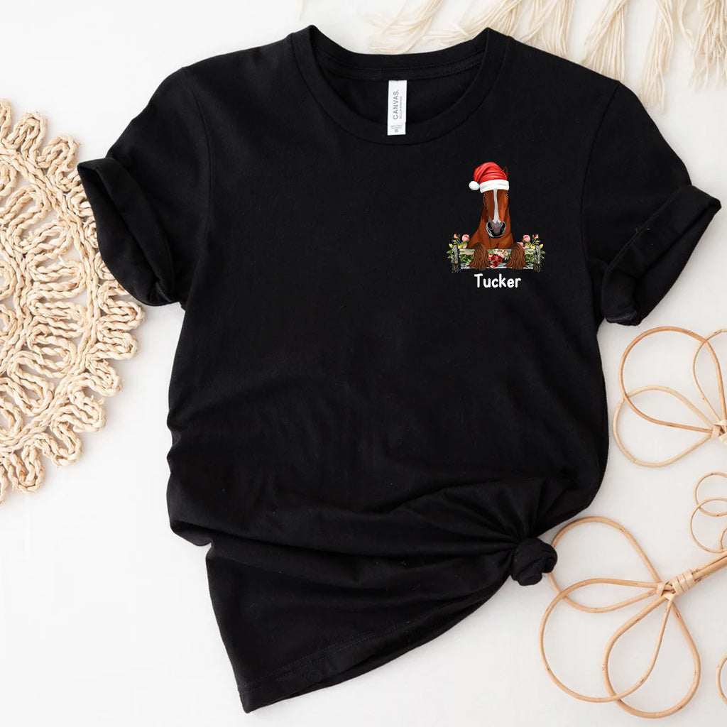 Just A Girl Who Loves Horses And Christmas - Personalized Christmas Horse T-shirt and Hoodie