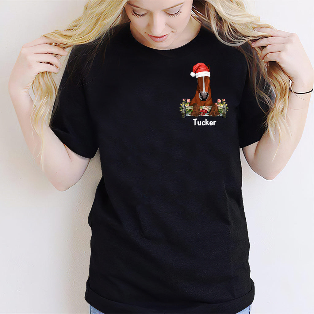 Just A Girl Who Loves Horses And Christmas - Personalized Christmas Horse T-shirt and Hoodie