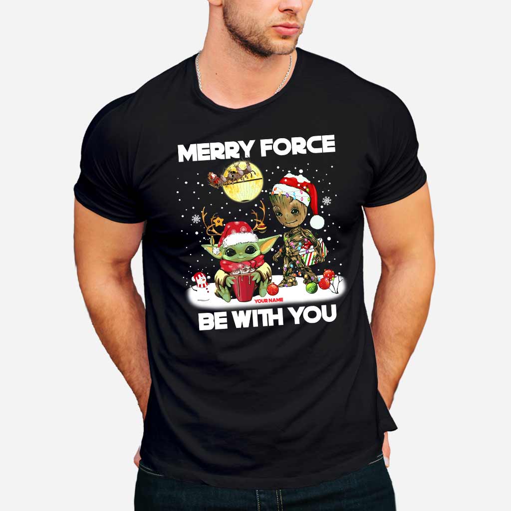 Merry Force Be With You - Personalized Christmas The Force T-shirt and Hoodie