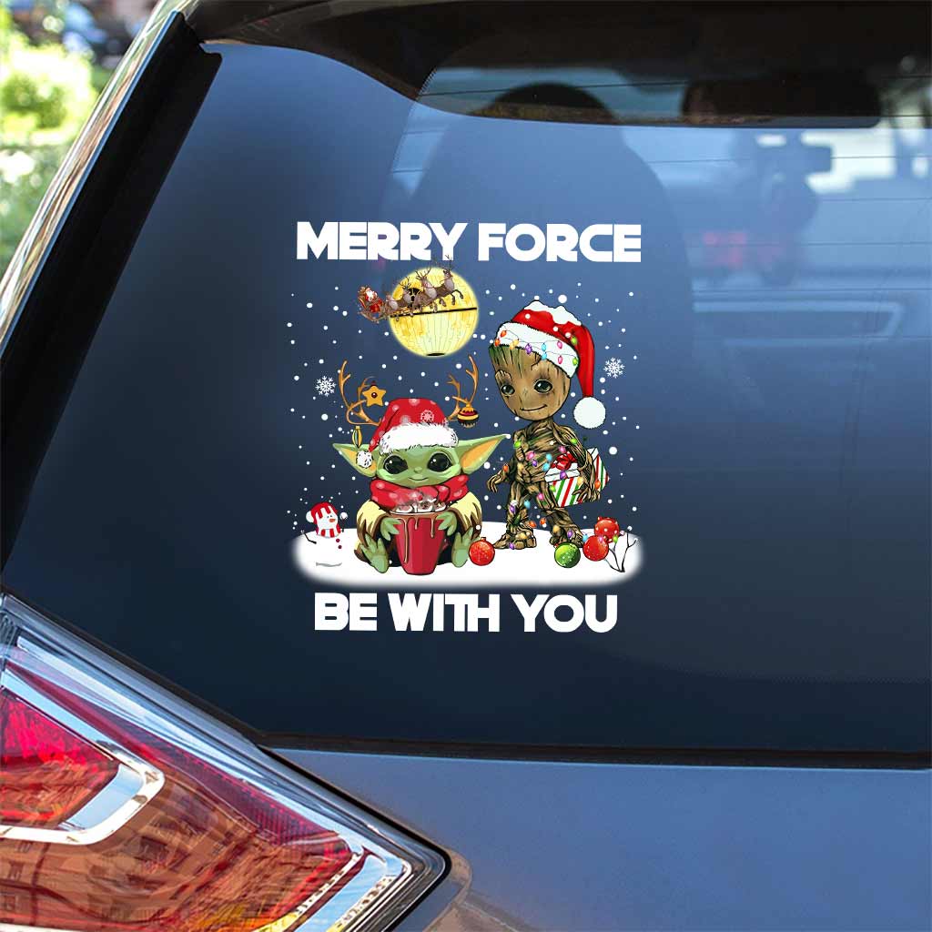 Merry Force Be With You - Christmas The Force Decal Full