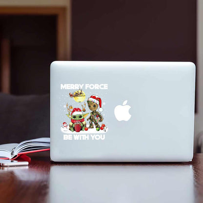 Merry Force Be With You - Christmas The Force Decal Full