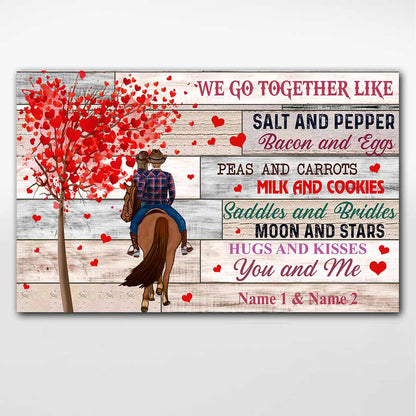 We Go Together - Personalized Couple Horse Poster