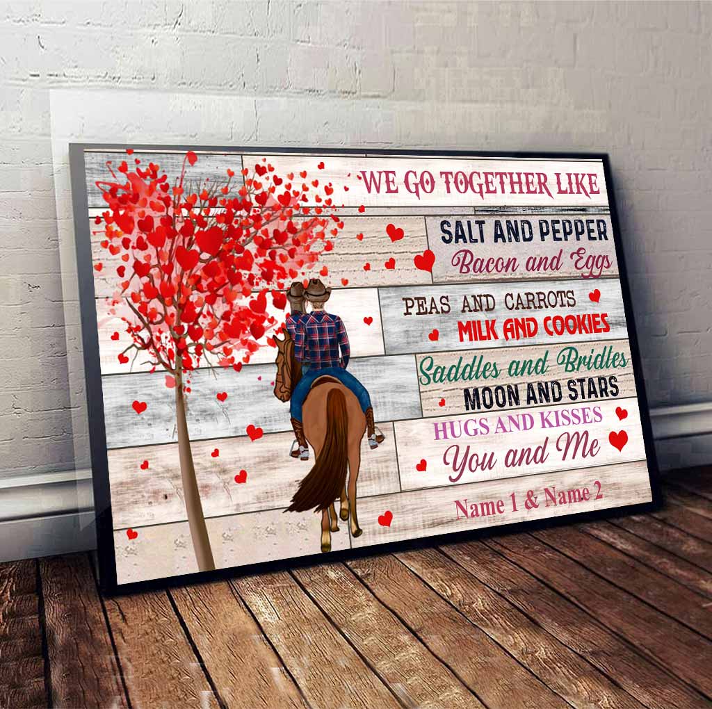 We Go Together - Personalized Couple Horse Poster