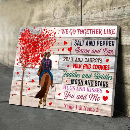 We Go Together - Personalized Couple Horse Poster