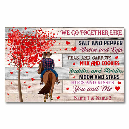 We Go Together - Personalized Couple Horse Poster