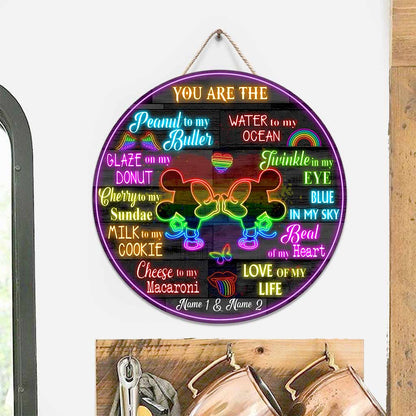 You Are The Love Of My Life - Personalized Couple LGBT Support Round Wood Sign With 3D Pattern Print