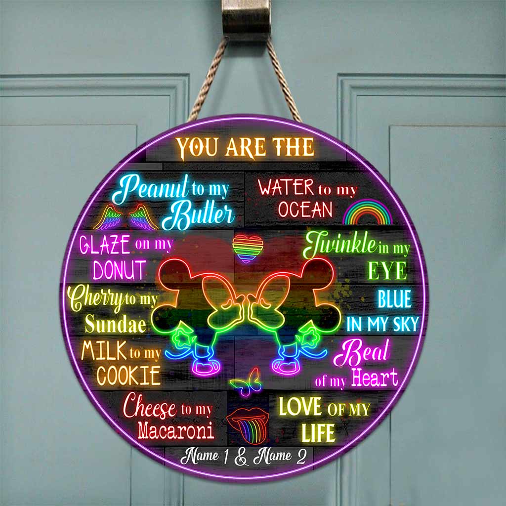 You Are The Love Of My Life - Personalized Couple LGBT Support Round Wood Sign With 3D Pattern Print