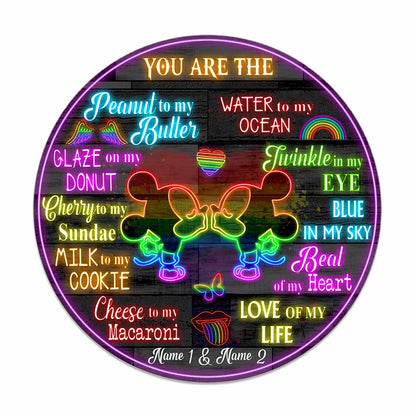 You Are The Love Of My Life - Personalized Couple LGBT Support Round Wood Sign With 3D Pattern Print