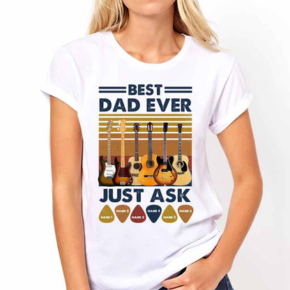 Best Dad Ever Father's Day - Guitar Personalized T-shirt And Hoodie