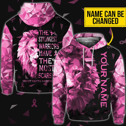 The Strongest Warriors - Breast Cancer Awareness Personalized All Over T-shirt and Hoodie