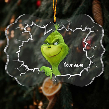 Merry Grinchmas - Personalized Christmas Stole Christmas Transparent Ornament