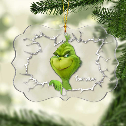 Merry Grinchmas - Personalized Christmas Stole Christmas Transparent Ornament