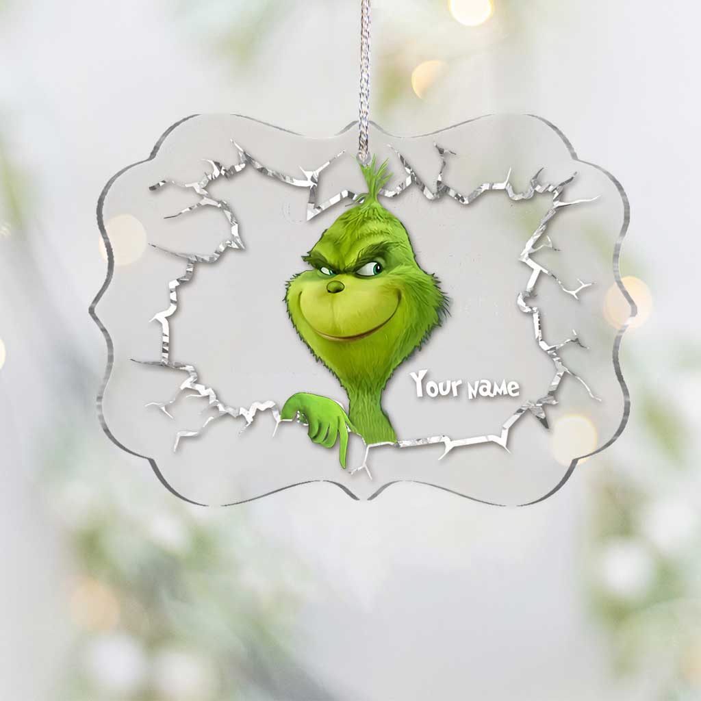 Merry Grinchmas - Personalized Christmas Stole Christmas Transparent Ornament