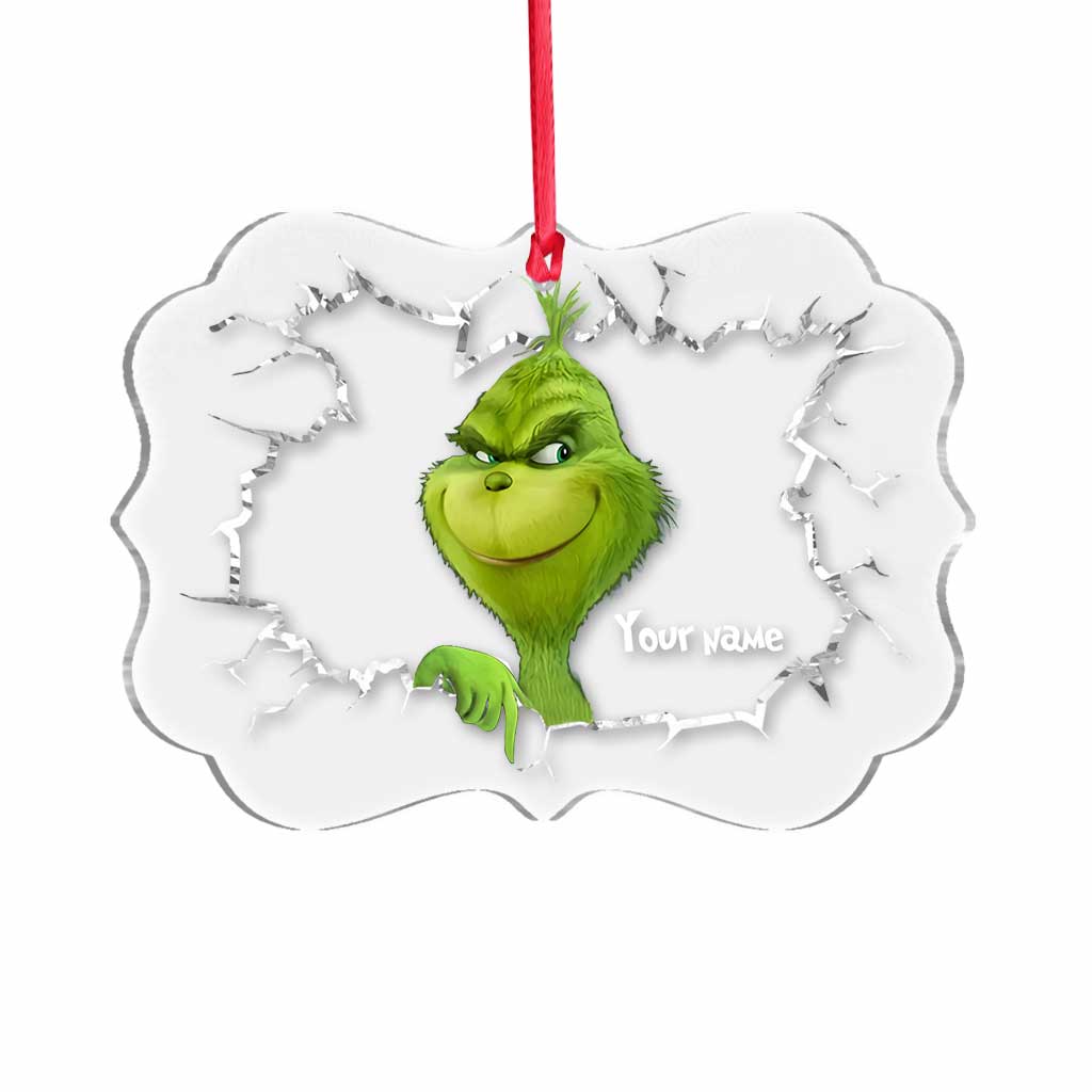 Merry Grinchmas - Personalized Christmas Stole Christmas Transparent Ornament