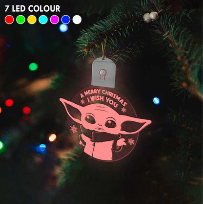 A Merry Chrismas I Wish You - Christmas The Force Shaped Led Acrylic Ornament