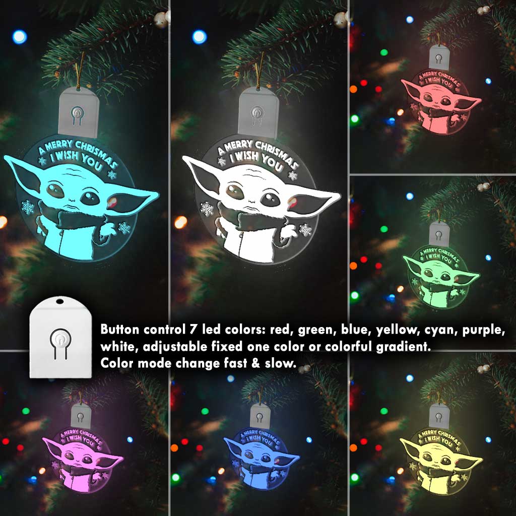 A Merry Chrismas I Wish You - Christmas The Force Shaped Led Acrylic Ornament