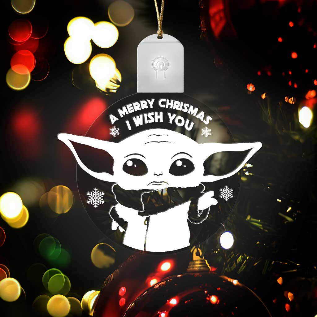 A Merry Chrismas I Wish You - Christmas The Force Shaped Led Acrylic Ornament