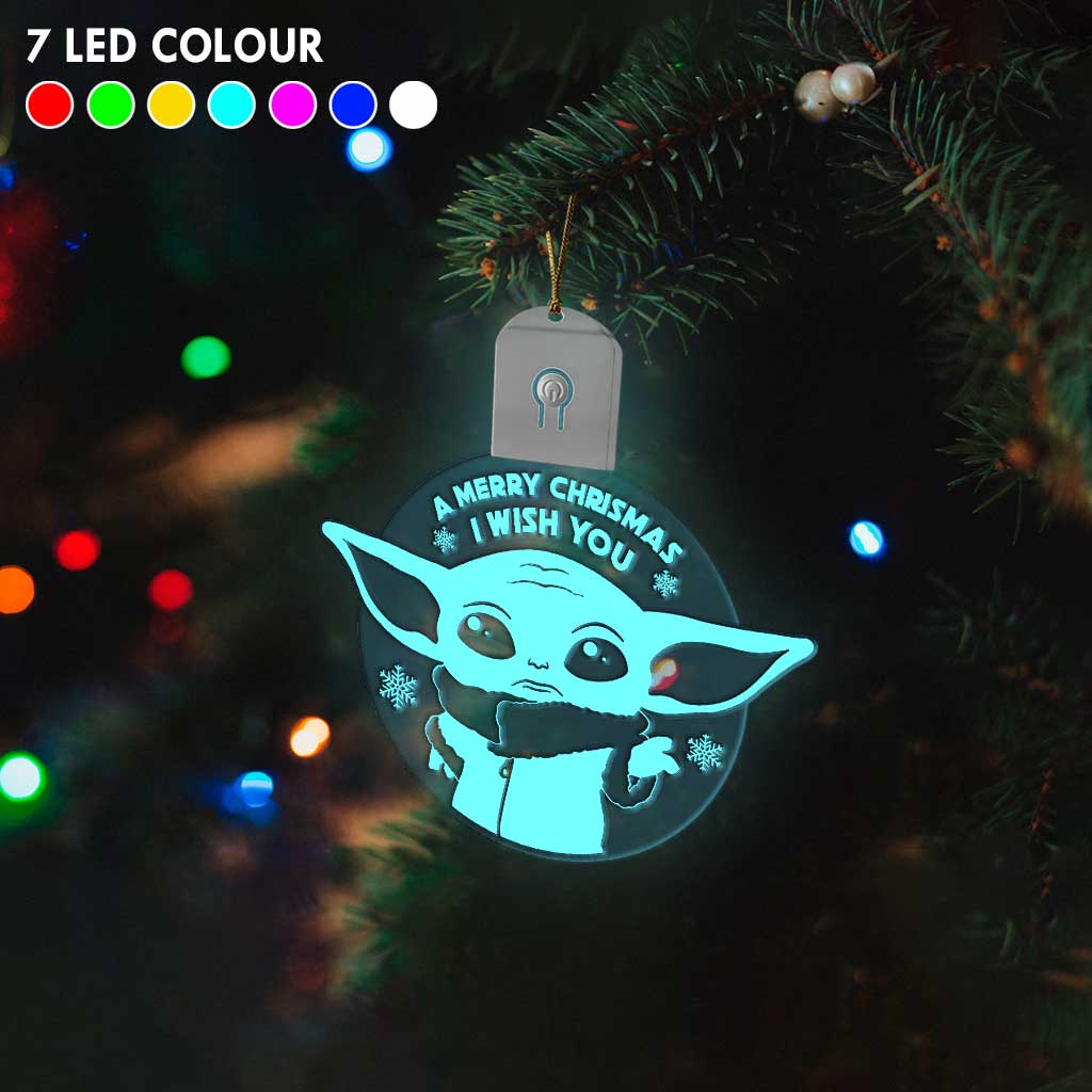 A Merry Chrismas I Wish You - Christmas The Force Shaped Led Acrylic Ornament