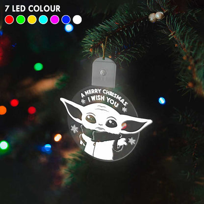 A Merry Chrismas I Wish You - Christmas The Force Shaped Led Acrylic Ornament