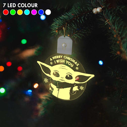 A Merry Chrismas I Wish You - Christmas The Force Shaped Led Acrylic Ornament